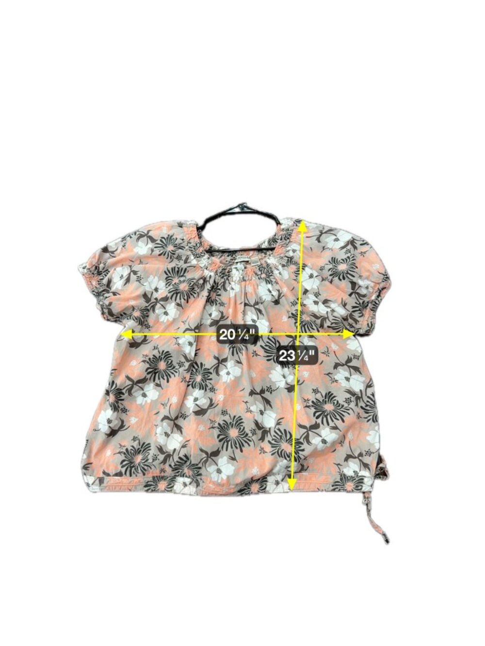 Magellan Sportswear Floral Print Short Sleeve Blouse Peach Sz XXL Bohemian - Picture 7 of 10